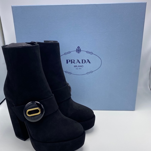 PRADA booties (suede black) BRAND NEW!! - Picture 3 of 4